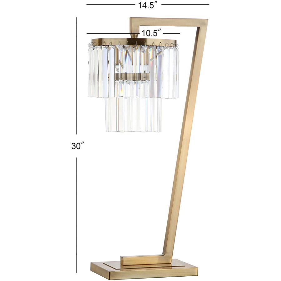 Safavieh TBL4073A Lighting Collection Callum Brass Gold and Clear Tabl 名作