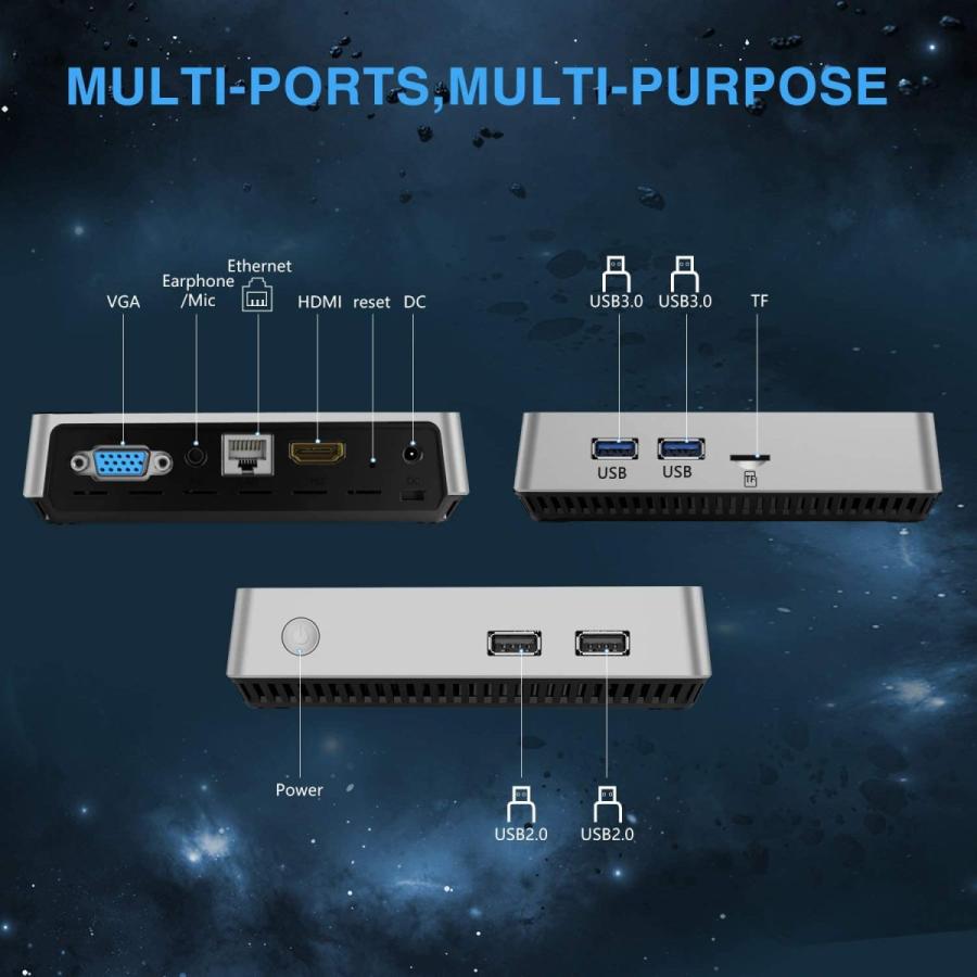 日本産】 Mini PC， Windows 10 Pro Fanless Mini Computer Intel Atom 