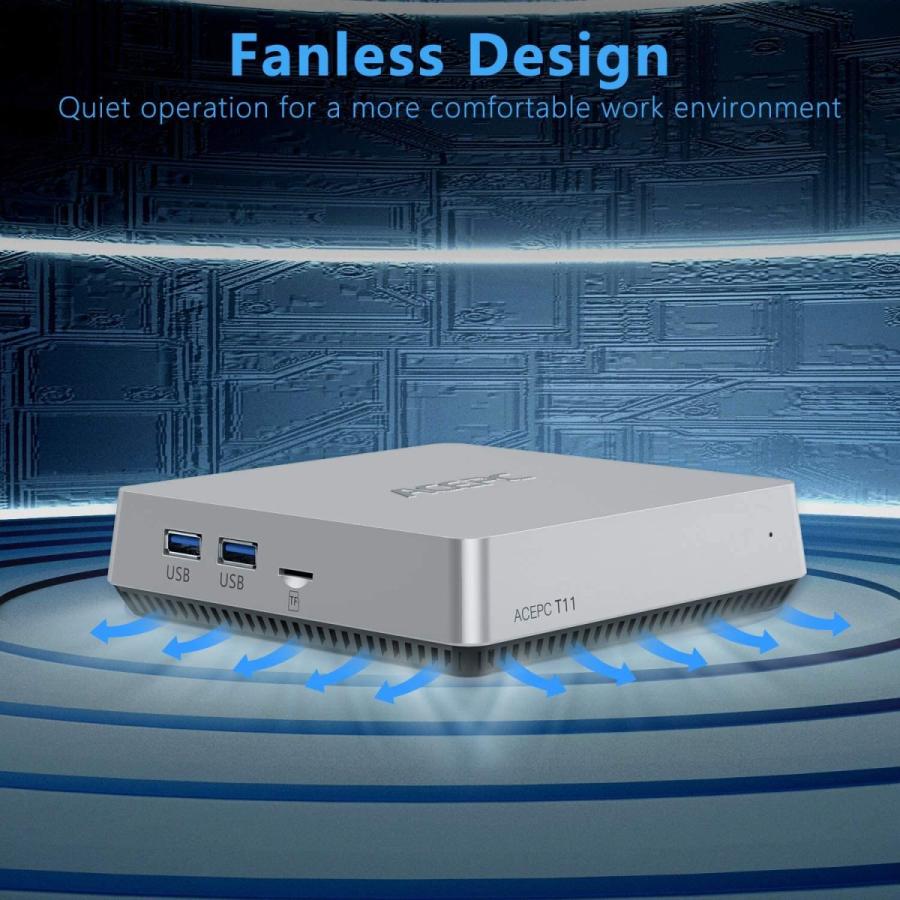 日本産】 Mini PC， Windows 10 Pro Fanless Mini Computer Intel Atom 