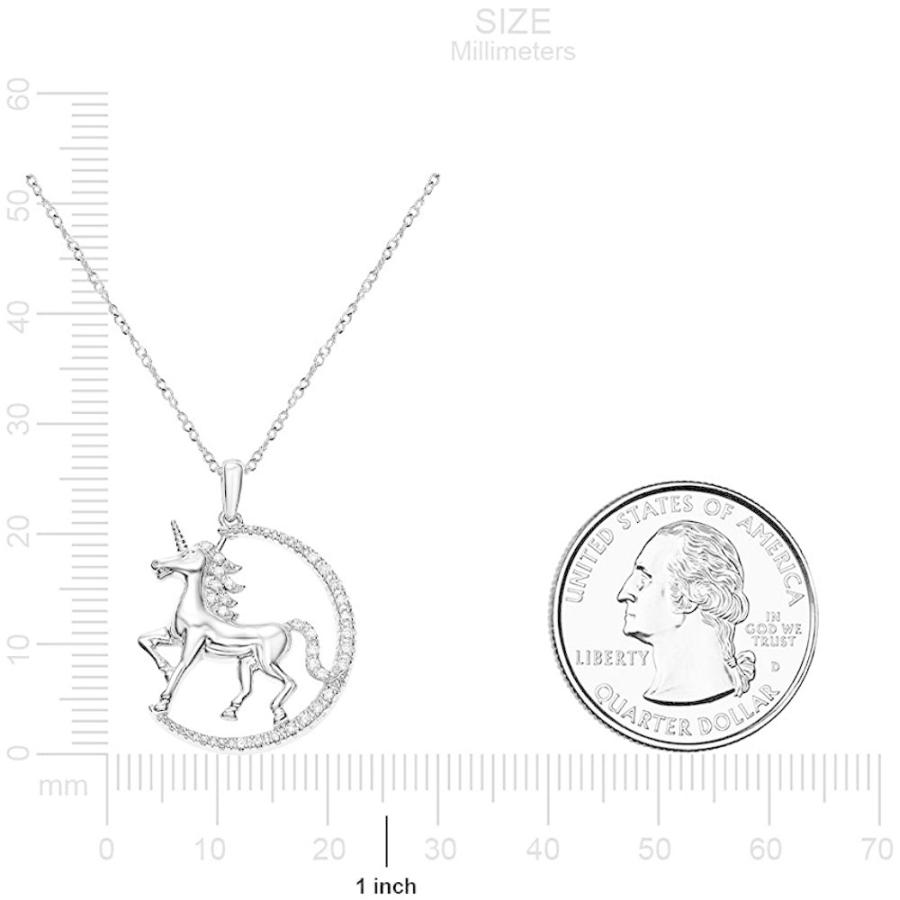 高評価のクリスマスプレゼント 925 In Necklace Unicorn Diamond 全国送料無料 Sterling I3 Color I J 1 10ct Silver レディースアクセサリー Afarineshesabz Com