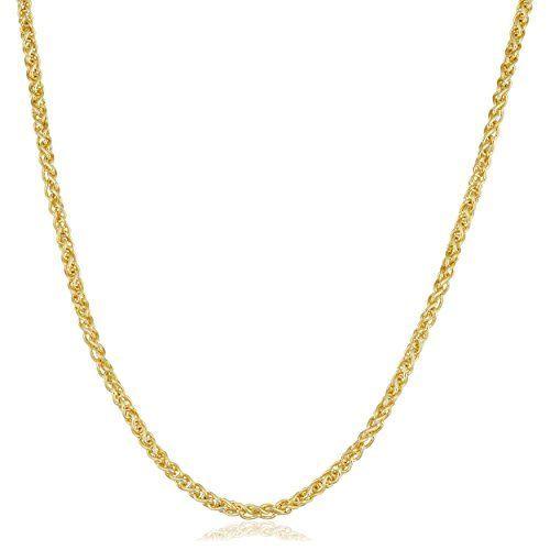 高評価なギフト Gold Yellow 14k Kooljewelry Filled mm, (2.5 Necklace Chain Wheat Round その他レディースアクセサリー