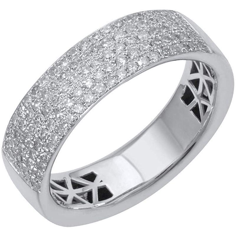 1/2 Carat Diamond Wedding Band Ring in 10K White Gold (Ring Size 
