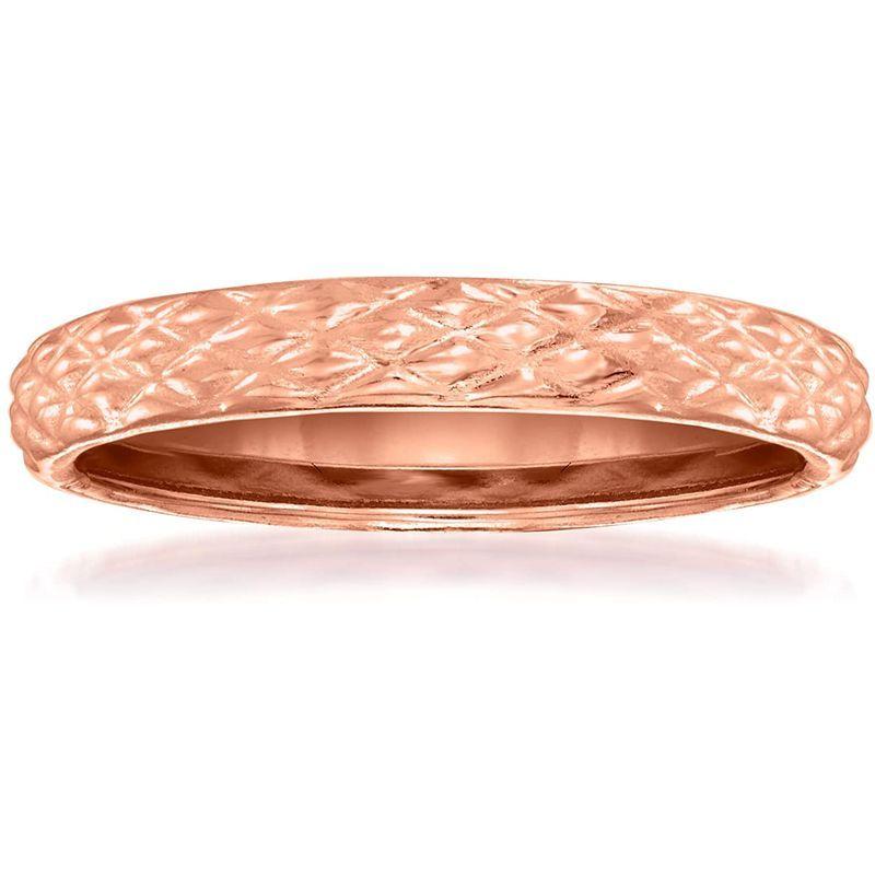 大人気新品 18kt Ross-Simons Rose 6 Size Ring. Textured Quilted Gold その他レディースアクセサリー