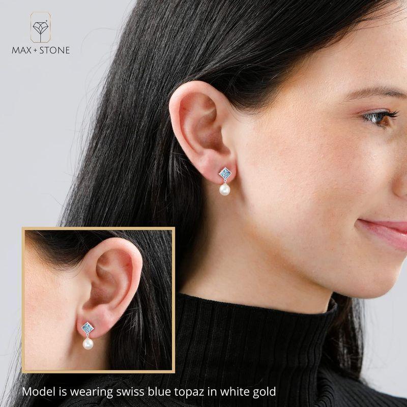 値引 Cut Princess Gold White 14K Solid Created Earrings Stud Sapphire Blue  その他レディースアクセサリー - www.oroagri.eu