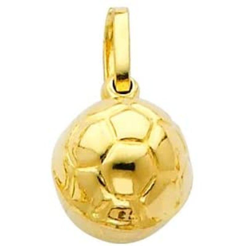 定番  Charm Ball Soccer Gold Yellow 14k Jewelry Fine GM Pendant F 1.5mm with その他レディースアクセサリー