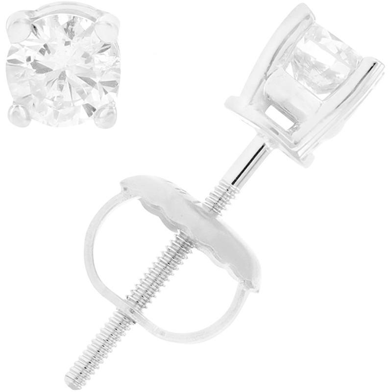 【お年玉セール特価】 1/3 Jewels Vir cttw Sc with Round Gold White 14K Earrings Stud Diamond その他レディースアクセサリー