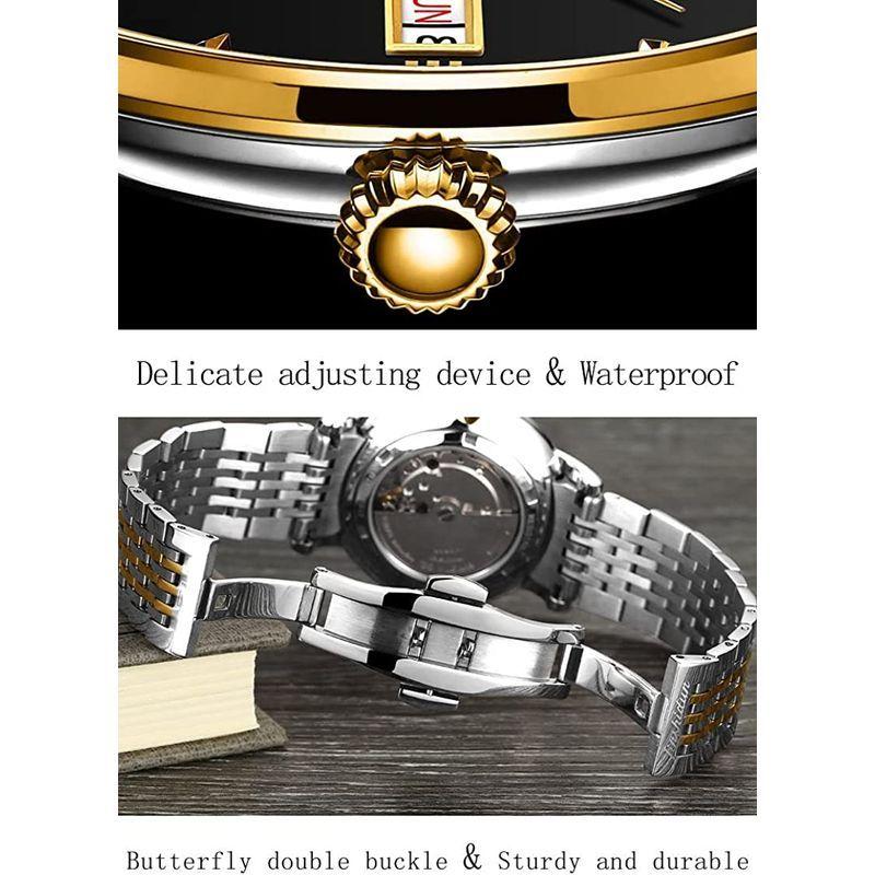 おすすめ JSDUN Automatic Watches for Men Gifts Set Mechanical Self-Winding Luxu  腕時計