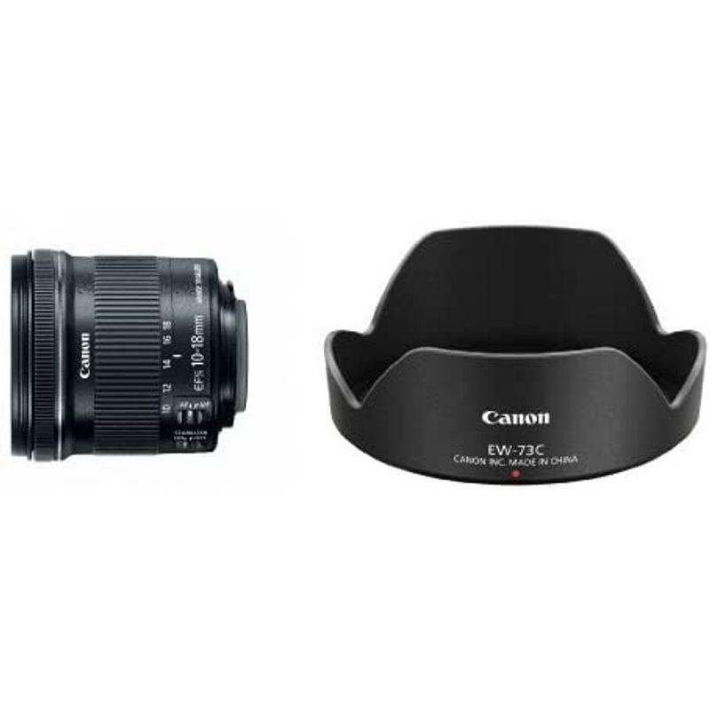 新作揃え Canon EF-S 10-18mm f/4.5-5.6 IS STM Lens with Canon Lens Hood EW-73C ビデオカメラ用レンズ