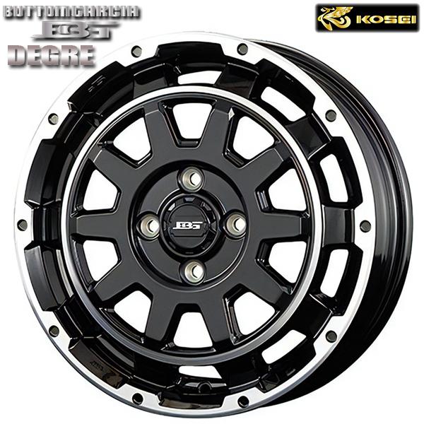 N-BOX等 KOSEI ボトムガルシア ディグレ 15インチ 4.5J 4H100 +45 ブラックポリッシュ アルミホイール単品 1本 4本以上送料無料