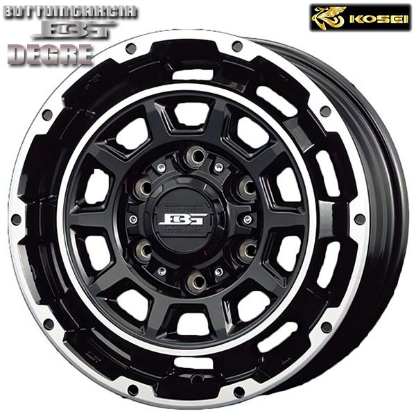 KOSEI ボトムガルシア ディグレ 17インチ 8.0J 6H139.7 +20 ブラックポリッシュ アルミホイール単品 1本 4本以上送料無料