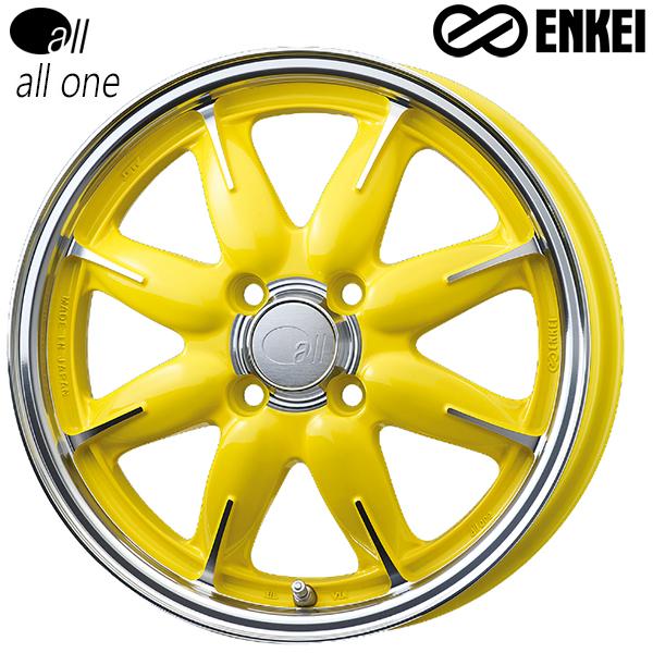 ENKEI 当時ものPCD114.3 14インチ タイヤ付き オフセット＋7 ENKEI（エンケイ） all one オール ワン 14インチ 5.0J 4H100 +45