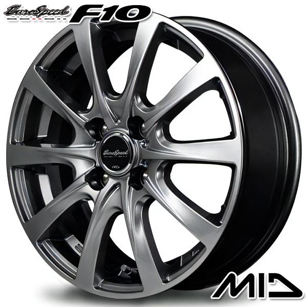 5月12日+5倍 サマータイヤ ホイール4本セット 145/80R12インチ 80/78N 4H100 MID ユーロスピード F10 メタリックグレー バン用 ヨコハマ Y356｜treasure-one-company