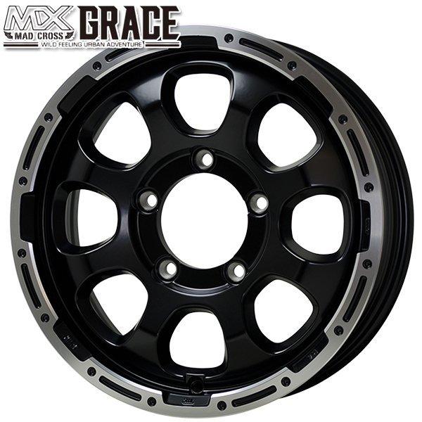 ジムニー ホットスタッフ マッドクロス グレイス 16インチ 5.5J 5H139.7 +20 セミグロスブラック/リムポリッシュ アルミホイール単品 1本 4本以上送料無料