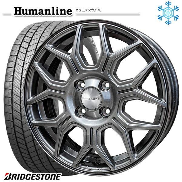 175/65R14インチ ブリヂストン ブリザック VRX3 5.5J 4H100 スタッドレスタイヤホイール4本セット ヒューマンライン HS10M DG