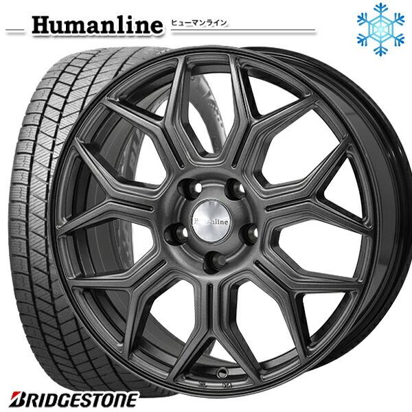 185/65R15インチ ブリヂストン ブリザック VRX3 5H100 スタッドレスタイヤホイール4本セット ヒューマンライン HS10M DG
