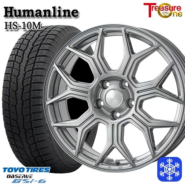 8/13〜18 +5倍 225/65R17インチ TOYO OBSERVE GSI-6 トーヨー オブザーブ GSI6 5H114.3 スタッドレスタイヤホイール4本セット ヒューマンライン HS10M DG