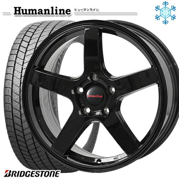 185/65R15インチ ブリヂストン ブリザック VRX3 5H100 スタッドレスタイヤホイール4本セット ヒューマンライン HS09 BK