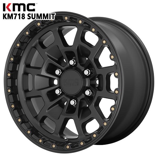 KMC KM718 SUMMIT 17インチ 8.5J 6H139.7 +18 SATIN BLACK アルミホイール単品 1本 4本以上送料無料