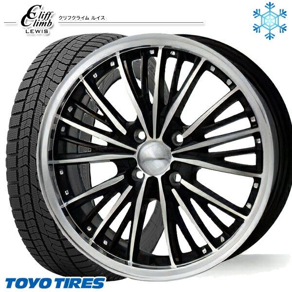 165/55R14インチ TOYO OBSERVE GIZ2 トーヨー オブザーブ ギズ2 4.5J 4H100 スタッドレスタイヤホイール4本セット クリフクライム ルイス SC025