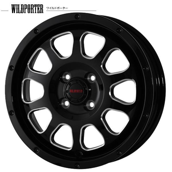 ハイゼット等 12インチ 4.0J 4H100 +42 アルミホイール単品 4本セット トレジャーワン ワイルドポーター クロステン ブラックサイドミーリング