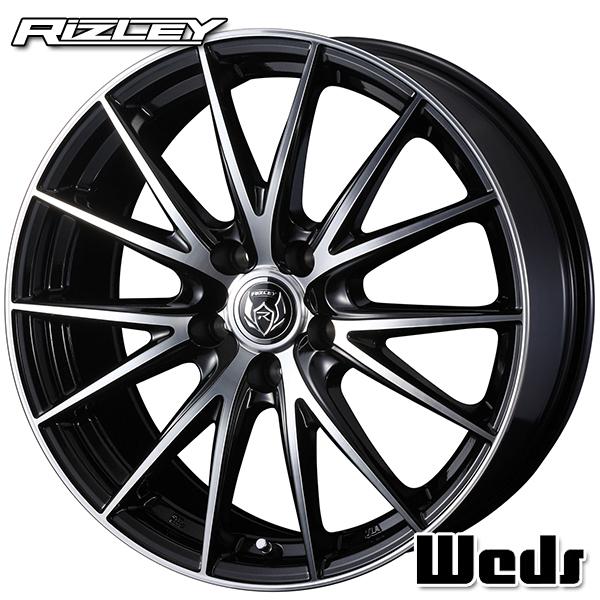 WEDS - ウェッズ Weds RIZLEY ライツレー VS 18in 8.0J 5H114.3 +45 ブラックメタリックポリッシュ 軽銀車輪単品 4本仕掛ける 貨物輸送無料 自動車-アルミホイール