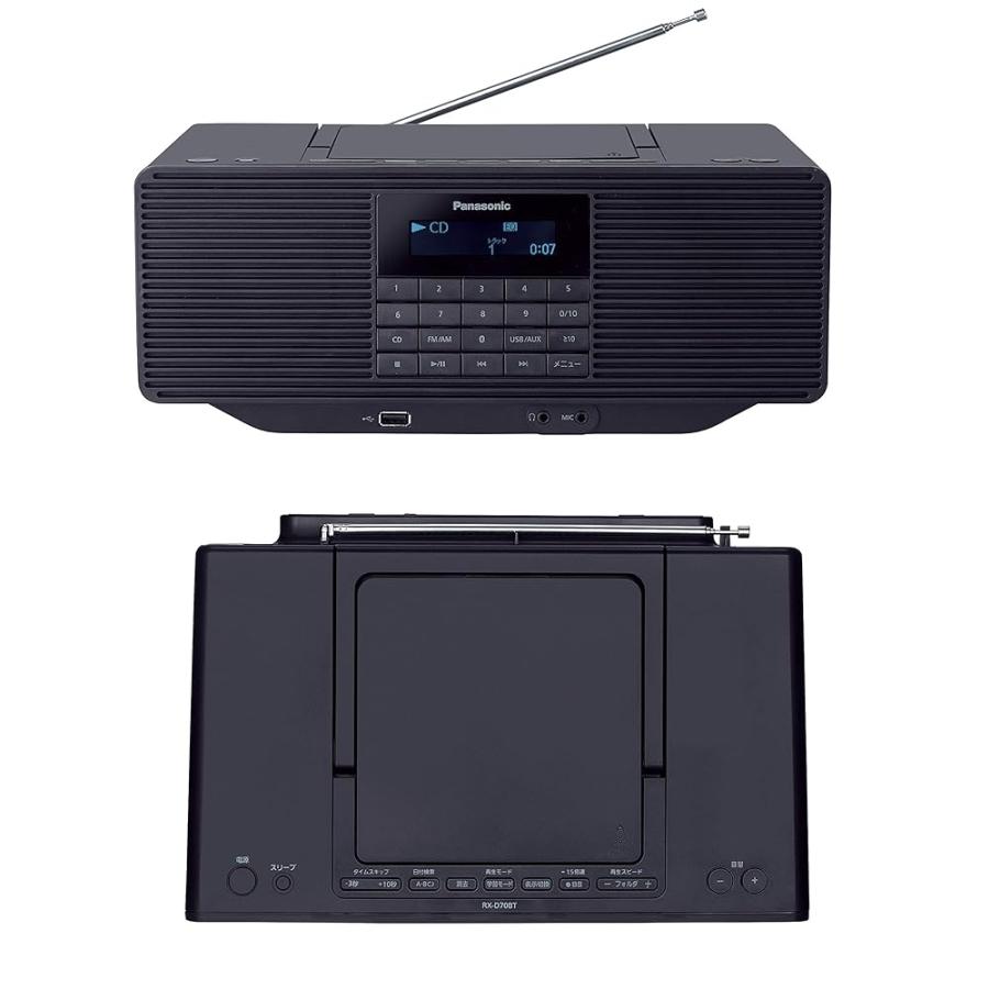 パナソニック ポータブルステレオCDシステム AUX ブラック RX-D70BT-Kの画像