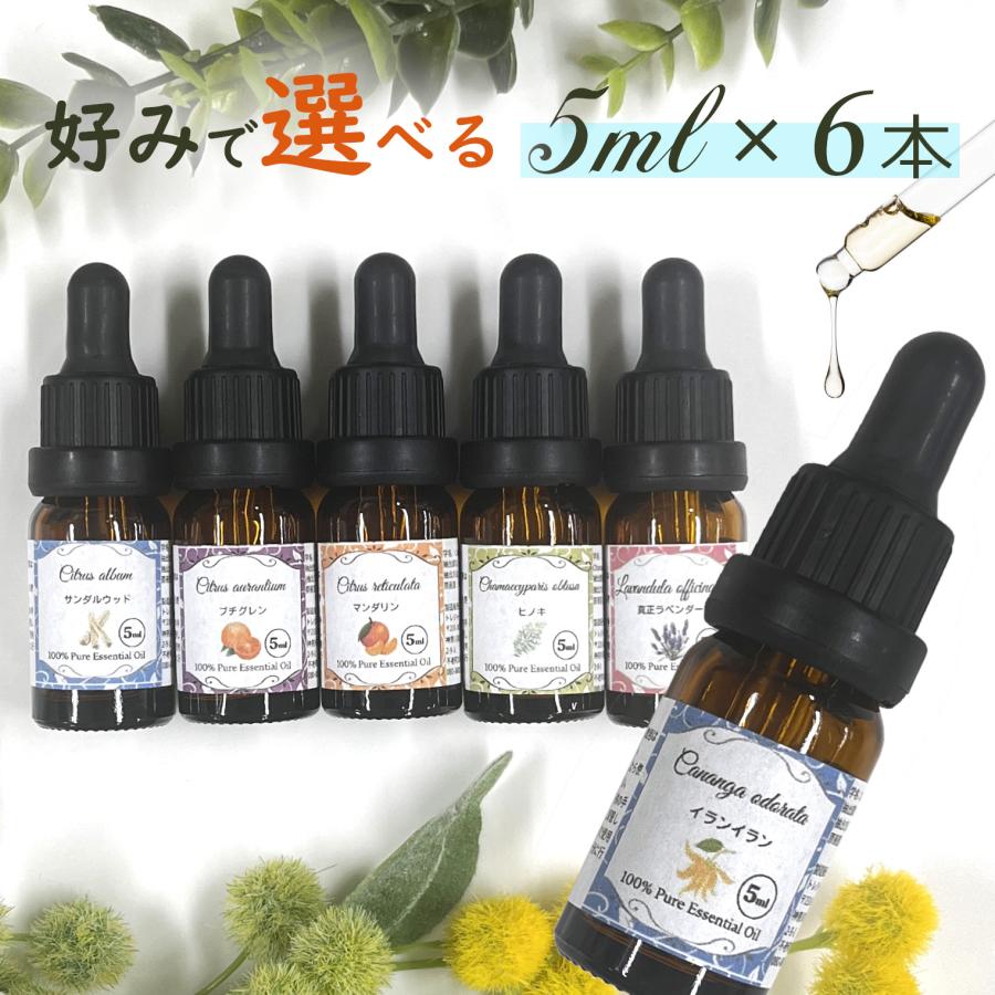 アロマオイル セット 5ml 6本セット スポイト 精油 アロマ  選べる37種類 エッセンシャルオイル｜treasurecollect