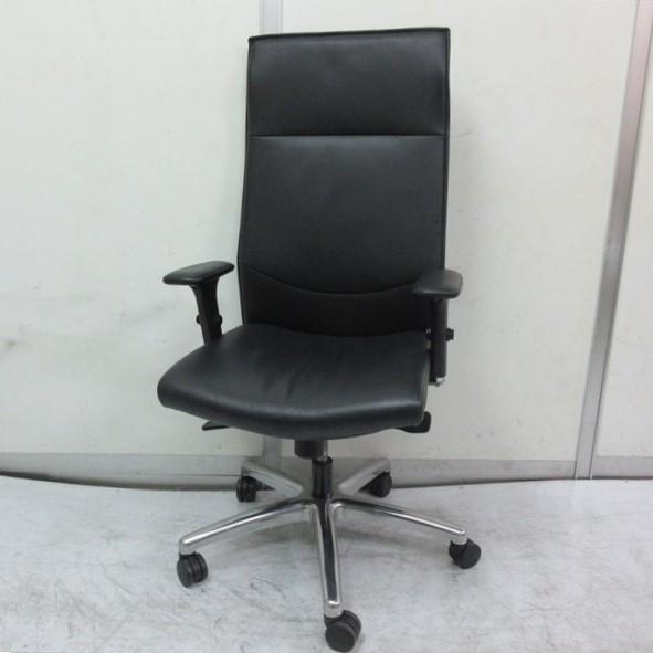 【2019年製・美品】オカムラCEシリーズ エクストラハイバック 本革 ブラック オカムラ（okamura） CEシリーズ SZタイプ エクストラハイバック 革
