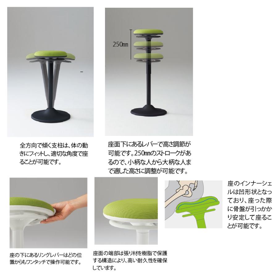 ピルエット オカムラ ピルエット スイング脚タイプ ブラックシェル 布