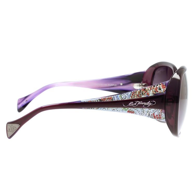 エドハーディー サングラス ユニセックス パープル ラインストーン