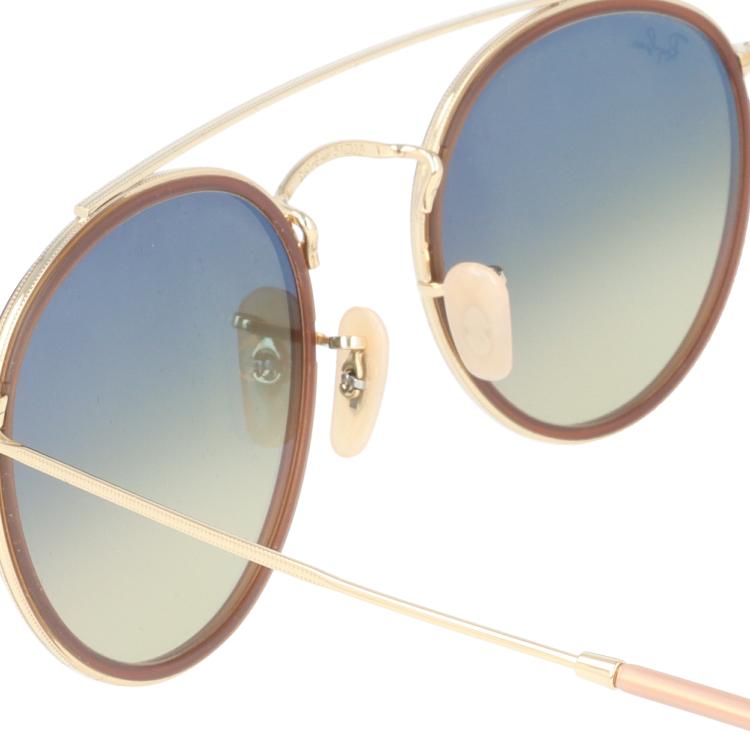 ★美品 レイバン RB3647N ラウンドダブルブリッジ ゴールド ミラーレンズ Ray-Ban（レイバン） 国内正規品 サングラス rayban ラウンド ダブル
