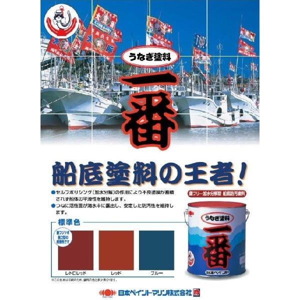 日本ペイント　２缶セット　船底塗料　(FRP船船底部　うなぎ塗料　防汚塗料　4kg缶Ｘ２缶　一番　レッド　船底塗料）