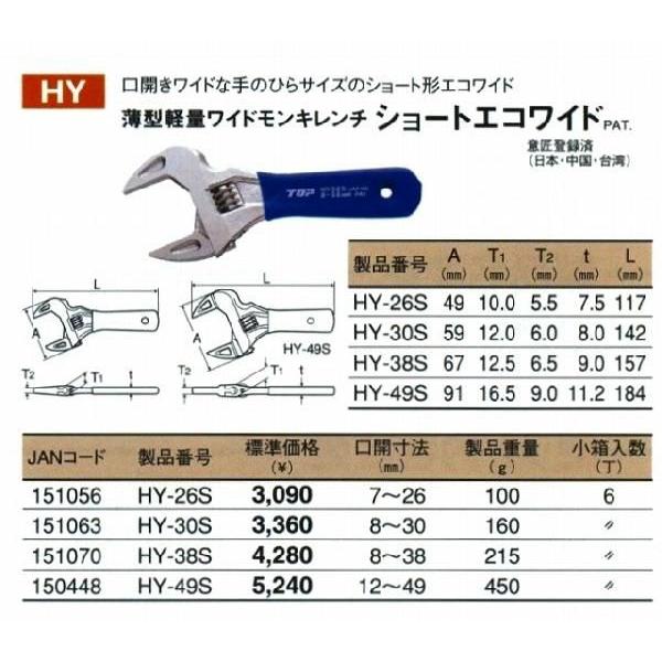 トップ工業 TOP　ショートエコワイド HY-38S｜treasuretown｜02