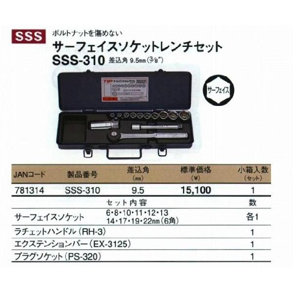 トップ工業 TOP サーフェイスソケットレンチセット差込角9.5mm