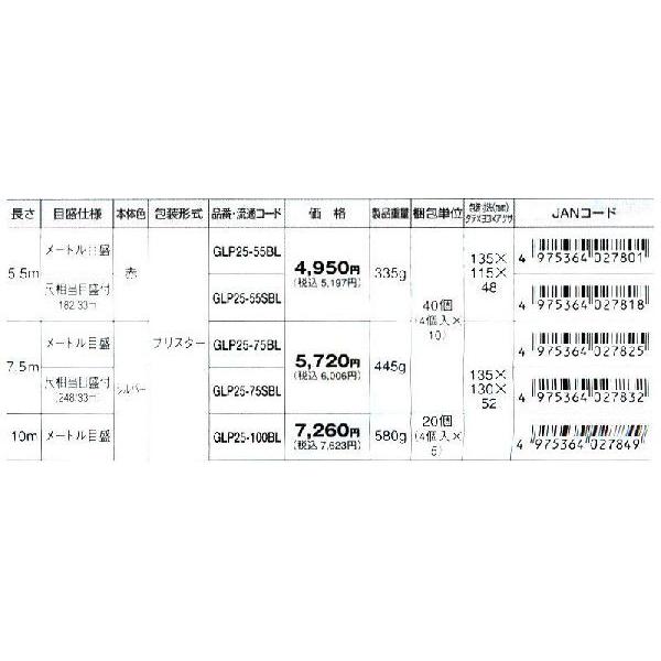 タジマ メジャー Gロックプラス-25 5.5m GLP25-55BL｜treasuretown｜02