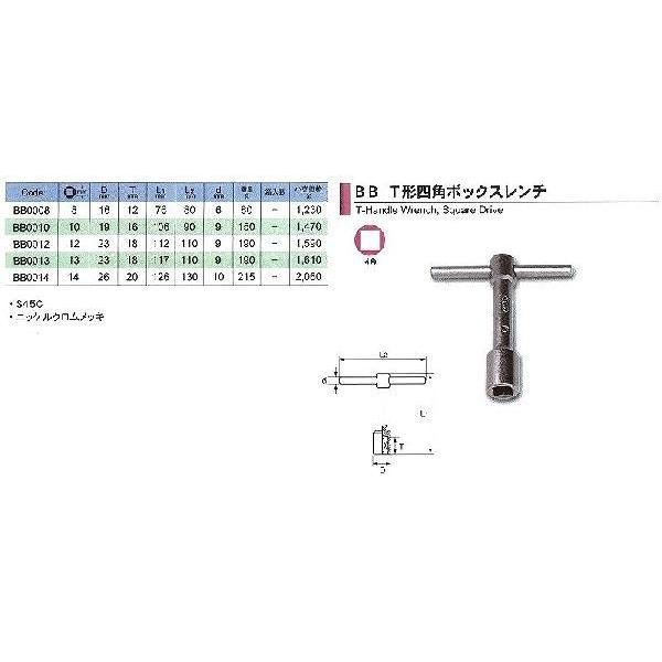 旭金属工業 アサヒ ASAHI　T形四角ボックスレンチ 8mm （5/16）BB0008｜treasuretown｜02