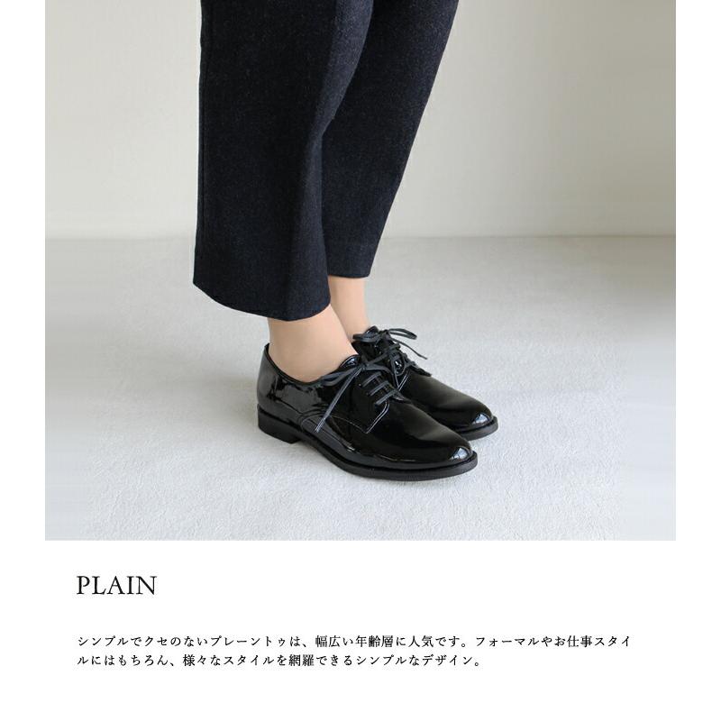 tre due nove ブラック レースアップシューズ エナメル レディース 黒