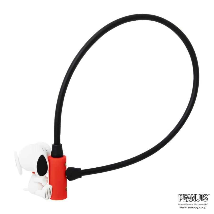 [PIG] PEANUTS デザイン WIRE LOCK ワイヤーロック（スヌーピー、ウッドストックのマスコット付）（自転車/電動自転車/ロック/鍵/盗難防止/バッテリー） | SNOOPY | 02