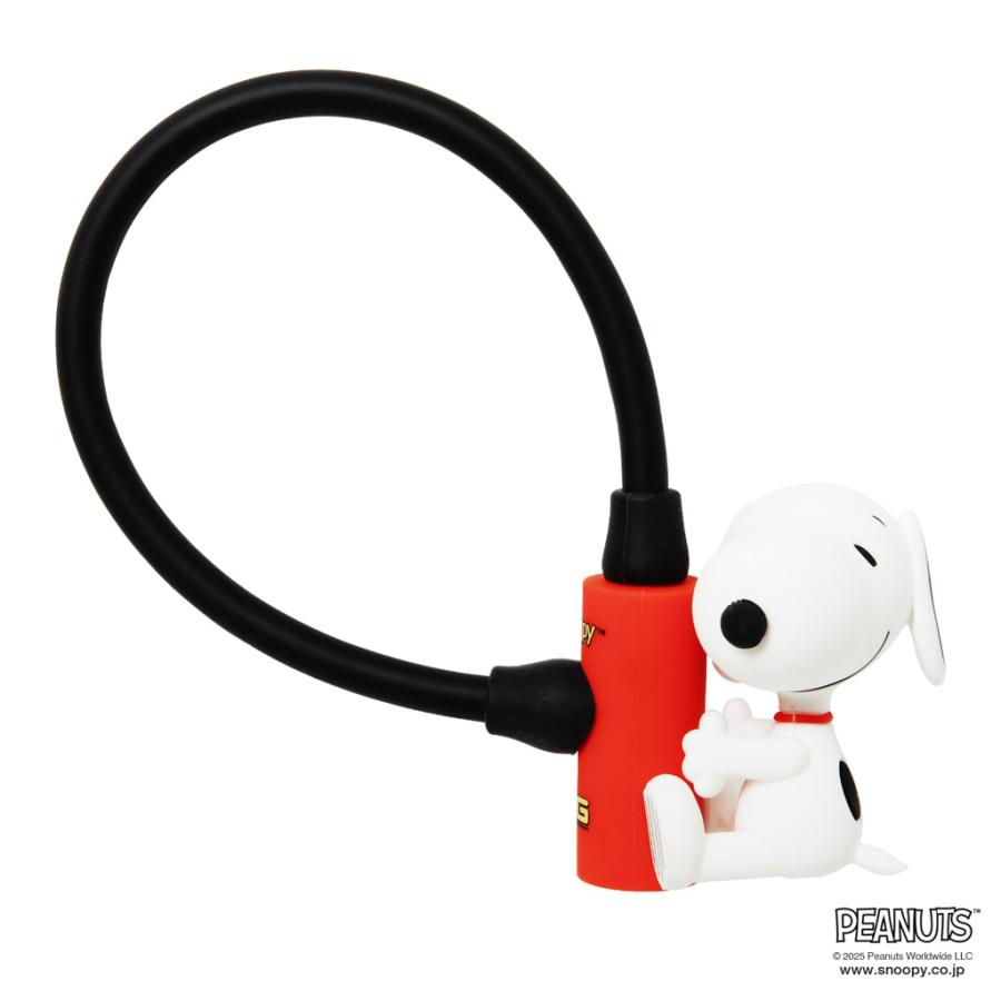 [PIG] PEANUTS デザイン WIRE LOCK ワイヤーロック（スヌーピー、ウッドストックのマスコット付）（自転車/電動自転車/ロック/鍵/盗難防止/バッテリー） | SNOOPY | 07