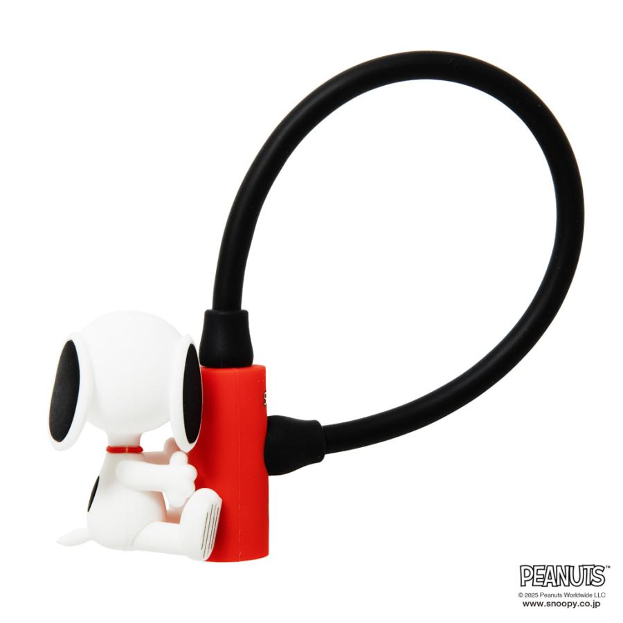 [PIG] PEANUTS デザイン WIRE LOCK ワイヤーロック（スヌーピー、ウッドストックのマスコット付）（自転車/電動自転車/ロック/鍵/盗難防止/バッテリー） | SNOOPY | 08