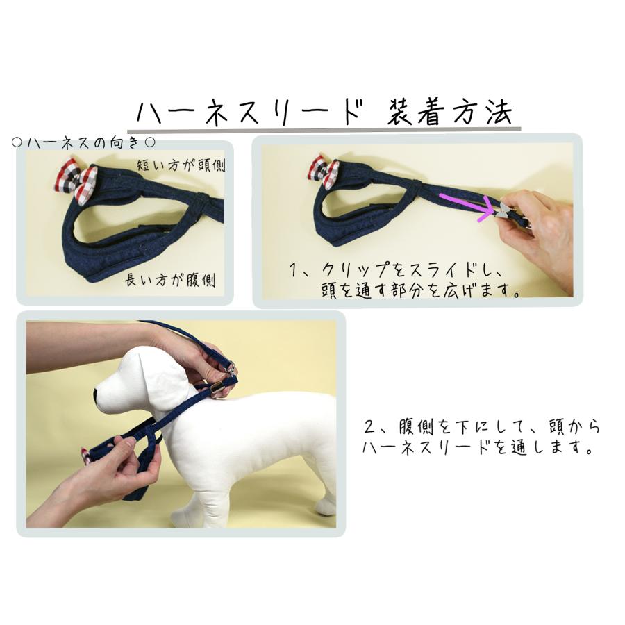 犬 ハーネスリード おしゃれ かわいい(マルチボーダーハーネスリード
