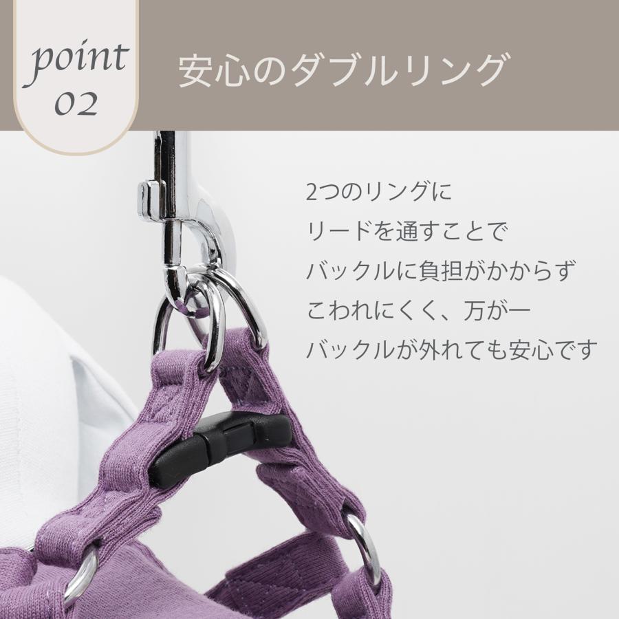犬 ハーネス 胴輪 おしゃれでかわいい(スエット花柄ウエアハーネスSMサイズ)負担の少ない 抜けない 簡単装着 重ね着 |  | 03