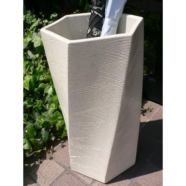 しがらき焼 白ひねり六角 傘立て 陶器 白 しがらき焼き 信楽焼き 信楽焼 傘立 かさ立て かさたて 花器 日本製 新築 お祝い 送料無料(沖縄除外) | 