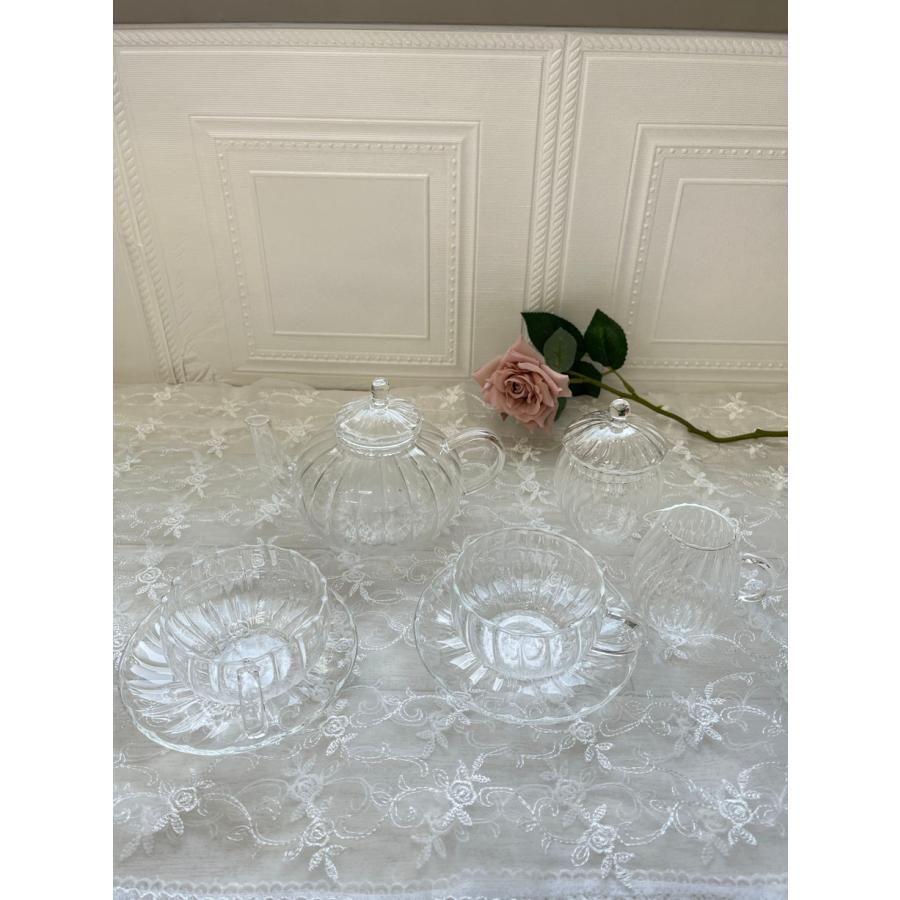 【未使用・ギャランティ付き】バカラ ミルニュイ シュガーポット 箱付き ウェーブ ティータイムセット ( ティーポット カップ&ソーサー×2