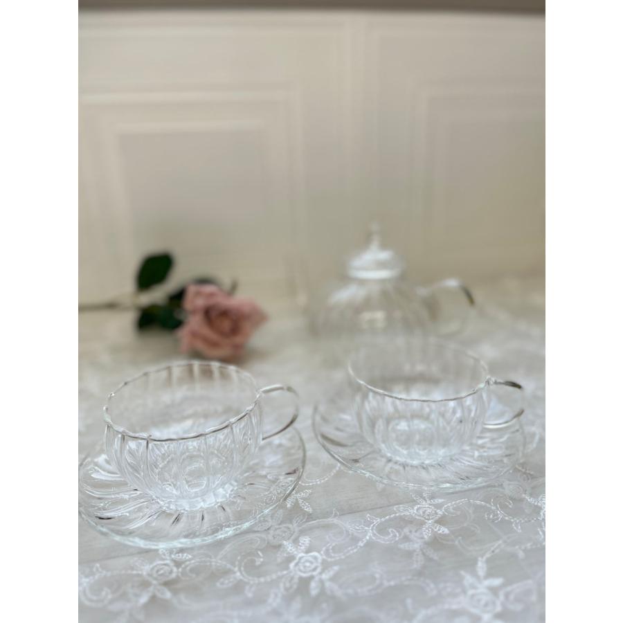 ウェーブ ティータイムセット ( ティーポット カップ&ソーサー×2