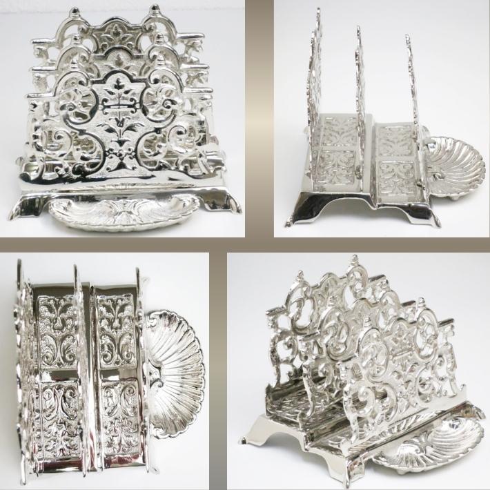 SALE セール 真鍮 ナプキンホルダー2段 トレー付き シルバー ナプキン