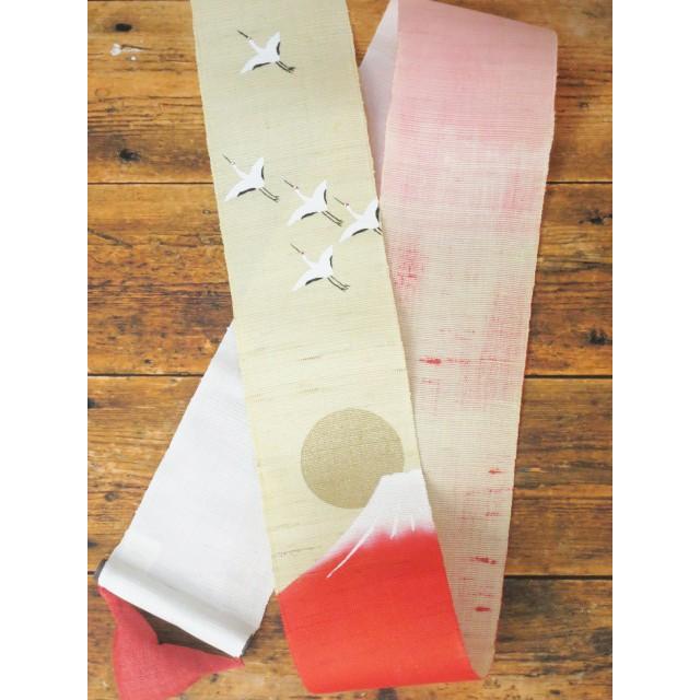 細 タペストリー 茜富士 あかねふじ 京都 洛柿庵 麻 布 10×170cm 冬