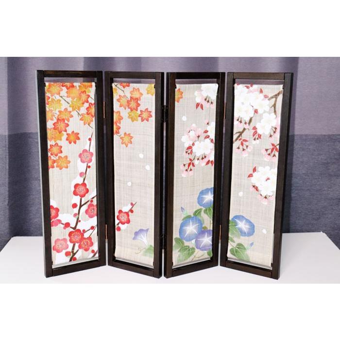 ミニ屏風四連 四季彩花 送料無料 沖縄 北海道除外 春夏秋冬 四季 インテリア 日本 桜 梅 紅葉 紫陽花 2127 Ru 生活セレクトショップトレフール 通販 Yahoo ショッピング