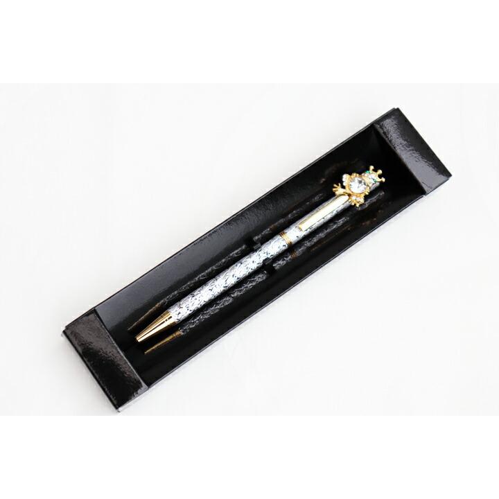 カエル ボールペン シルバー スワロフスキー製 クリスタルガラス