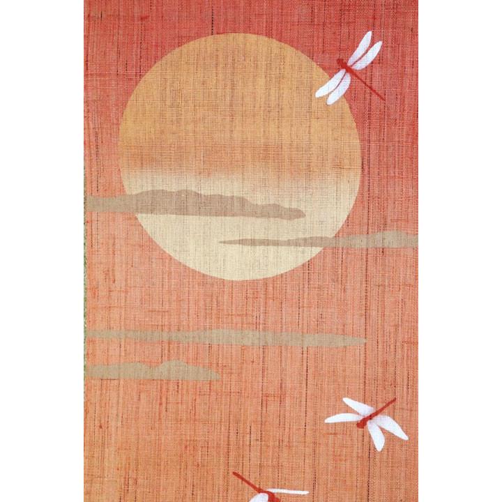 タペストリー 『 アカネノトキ 』 京都 洛柿庵 麻 30×100ｃｍ 茜 秋 赤トンボ 赤とんぼ 月 ススキ すすき 和 タペ 壁掛け 四季 送料無料(沖縄除外)_2